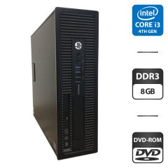 Компьютер HP EliteDesk 800 G1 SFF / Intel Core i3-4130 (2 (4) ядра по 3.4 GHz) / 8 GB DDR3 / 500 GB HDD / Intel HD Graphics 4400 / DVD-ROM + Новые клавиатура и мышка