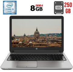Ноутбук HP ProBook 650 G2 / 15.6" (1920x1080) TN / Intel Core i5-6200U (2 (4) ядра по 2.3 - 2.8 GHz) / 8 GB DDR4 / 250 GB SSD / Intel HD Graphics 520 / WebCam / DVD-RW / DisplayPort