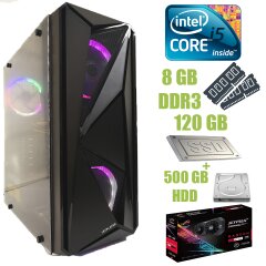 First Player Color Tower new! / Intel Core i5-2400 (4 ядра по 3.1-3.4GHz) / 8GB DDR3 / 120GB SSD new+500GB HDD / AMD Radeon RX470 8GB DDR5 256bit / 600W