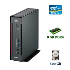 Fujitsu Esprimo q558 USFF / Intel Core i5-8400T (6 ядер по 1.7 - 3.3 GHz) / 8 GB DDR4 / 500 GB HDD