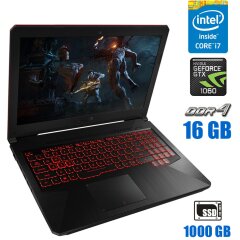 Игровой ноутбук Asus FX503V Black / 15.6" (1920x1080) IPS / Intel Core i7-7700HQ (4 (8) ядра по 2.8 - 3.8 GHz) / 16 GB DDR4 / 1000 GB SSD / nVidia GeForce GTX 1060, 3 GB GDDR5, 192-bit / WebCam