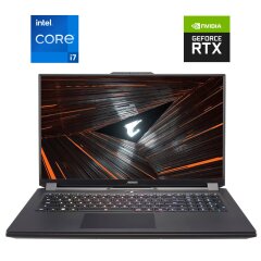 Игровой ноутбук Б-класс Gigabyte Aorus 17 YE5 / 17.3" (1920x1080) IPS / Intel Core i7-12700H (14 (20) ядер по 3.5 - 4.7 GHz) / 32 GB DDR5 / 1000 GB SSD NVMe / nVidia GeForce RTX 3080 Ti, 16 GB GDDR6, 256-bit / WebCam