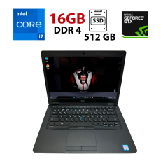 Игровой ноутбук Dell Latitude 5480 / 14" (1920x1080) IPS / Intel Core i7-7820HQ (4 (8) ядра по 2.9 - 3.9 GHz) / 16 GB DDR4 / 512 GB SSD / nVidia GeForce 930MX, 2 GB DDR3, 64-bit / WebCam / HDMI / Windows 11 Pro