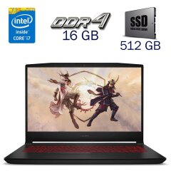 Игровой ноутбук MSI Katana GF66 / 15.6" (1920x1080) IPS / Intel Core i7-11800H (8 (16) ядер по 2.3 - 4.6 GHz) / 16 GB DDR4 / 512 GB SSD / nVidia GeForce RTX 3050, 4 GB GDDR6, 128-bit / WebCam