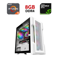 Ігровий ПК ICE T3-4F1-W-WH White Tower / AMD Ryzen 5 5500 (6 (12) ядер по 3.6 &ndash; 4.2 GHz) / 8 GB DDR4 / 480 GB SSD / nVidia GeForce GTX 1060, 6 GB GDDR5, 192-bit
