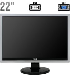 Монитор АОС 2219Vwa / 22" (1680x1050) TN / DVI, VGA, Audio / VESA 100x100 / Встроенные колонки 2x 2W
