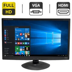 Монитор Iiyama ProLite E2274HDS-B2 / 24" (1920x1080) TN / VGA, DVI, HDMI / Встроенные колонки 2x 2W / VESA 100x100 + Кабель питания