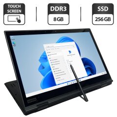Ноутбук-трансформер Lenovo ThinkPad X1 Yoga (3rd Gen) / 14" (1920x1080) IPS Touch / Intel Core i5-8350U (4 (8) ядра по 1.7 - 3.6 GHz) / 8 GB DDR3 / 256 GB SSD / Intel UHD Graphics 620 / WebCam / HDMI + Стилус у комплекті