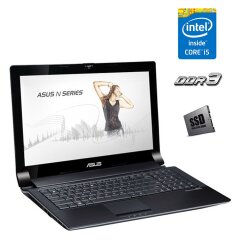 Ноутбук Б-класс Asus N53S / 15.6" (1920x1080) TN / Intel Core i5-2430M (2 (4) ядра по 2.4 - 3.0 GHz) / 4 GB DDR3 / 256 GB SSD / Intel HD Graphics 3000 / WebCam / Без АКБ