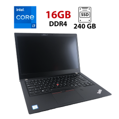 Ультрабук Lenovo ThinkPad T480s / 14" (1920x1080) IPS / Intel Core i5-8250U (4 (8) ядра по 1.6 - 3.4 GHz) / 16 GB DDR4 / 240 GB SSD / Intel UHD Graphics 620 / WebCam
