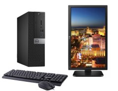 Комплект ПК: Dell OptiPlex 7050 SFF / Intel Core i5-6400 (4 ядра по 2.7 - 3.3 GHz) / 8 GB DDR4 / 240 GB SSD / Intel HD Graphics 530 + Монитор LG 24MB37PM / 24" (1920x1080) IPS / DVI, VGA, Audio / 2x 1W + Maxxter USB Black