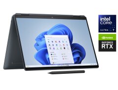 Новый игровой ноутбук-трансформер HP Spectre x360 2-in-1 Laptop / 16" (2880x1800) OLED Touch / Intel Core Ultra 7 155H (16 (22) ядер по 1.4 - 4.8 GHz) / 16 GB DDR5 / 2000 GB SSD M.2 NVMe / nVidia GeForce RTX 4050, 6 GB GDDR6, 96-bit / WebCam / Win 11 Pro