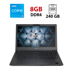 Ноутбук Fujitsu LifeBook E5510 / 15.6" (1920x1080) IPS / Intel Core i5-10210U (4 (8) ядра по 1.6 - 4.2 GHz) / 8 GB DDR4 / 240 GB SSD / Intel UHD Graphics / WebCam