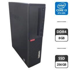 Компьютер Lenovo ThinkCentre M720s SFF / Intel Core i3-8100 (4 ядра по 3.6 GHz) / 8 GB DDR4 / 256 GB SSD / Intel UHD Graphics 630