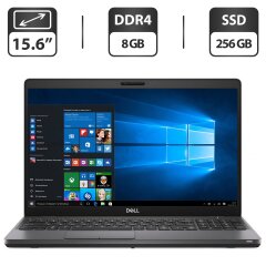 Ноутбук Б-класс Dell Latitude 5500 / 15.6" (1366x768) TN / Intel Core i5-8365U (4 (8) ядра по 1.6 - 4.1 GHz) / 8 GB DDR4 / 256 GB SSD / Intel UHD Graphics / WebCam / HDMI