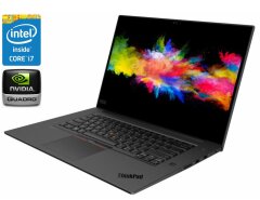 Мобильная рабочая станция Lenovo ThinkPad P1 / 15.6" (1920x1080) IPS / Intel Core i7-8750H (6 (12) яер по 2.2 - 4.1 GHz) / 8 GB DDR4 / 256 GB SSD / nVidia Quadro P1000, 4 GB DDR5, 128-bit / WebCam / Win 10 Pro