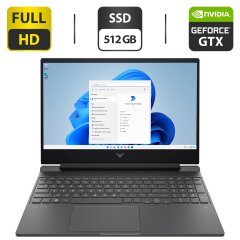Игровой ноутбук Б-класс HP Victus Gaming 15-fa0031dx / 15.6" (1920x1080) IPS / Intel Core i5-12450H (8 (12) ядра по 3.3 - 4.4 GHz) / 8 GB DDR4 / 512 GB SSD / nVidia GeForce GTX 1650, 4 GB GDDR5, 128-bit / WebCam / HDMI / Windows 11 Home
