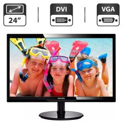 Монитор Б-класс Philips 246V / 24" (1920x1080) TN / DVI, VGA / VESA 100x100