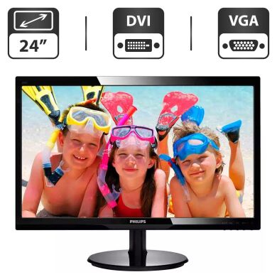 Монітор Б-клас Philips 246V / 24" (1920x1080) TN / DVI, VGA / VESA 100x100