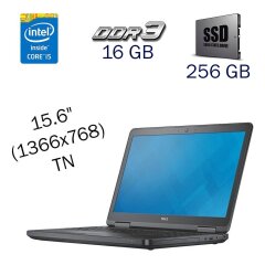 Ноутбук Dell Latitude E5540 / 15.6" (1366x768) TN / Intel Core i5-4310U (2 (4) ядра по 2.0 - 3.0 GHz) / 16 GB DDR3 / 256 GB SSD / Intel HD Graphics 4400 / WebCam