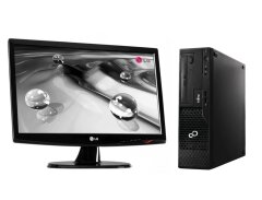 Комплект ПК: Fujitsu Esprimo E510 E85+ SFF / Intel Core i5-2500K (4 ядра по 3.3 - 3.7 GHz) / 8 GB DDR3 / 120 GB SSD / Intel HD Graphics 3000 / DVD-ROM + Монитор LG W1943C-PF / 19" (1366x768) TN / 1x VGA