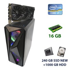 First Player Color ATX Tower NEW / Intel Core i7-4770 (4 (8) ядра по 3.4 - 3.9 GHz) / 16 GB DDR3 / 240 GB SSD NEW+1000 GB HDD / nVidia GeForce GTX 1080, 8 GB GDDR5X, 256-bit / 600W NEW / DeepCool Gammaxx 300 NEW
