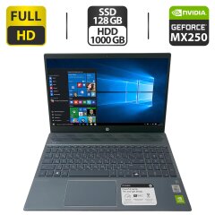 Игровой ноутбук HP Pavilion 15-cs3 / 15.6" (1920x1080) IPS Touch / Intel Core i7-1065G7 (4 (8) ядра по 1.3 - 3.9 GHz) / 16 GB DDR4 / 128 GB SSD + 1000 GB HDD / nVidia GeForce MX250, 4 GB GDDR5, 64-bit / WebCam / АКБ + Беспроводная мышка