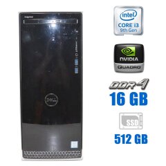 Ігровий ПК Dell Inspiron 3670 Tower / Intel Core i3-9100 (4 ядра по 3.6 - 4.2 GHz) / 16 GB DDR4 / 512 GB SSD M.2 / nVidia Quadro K2000, 2 GB GDDR5, 128-bit / Windows 10