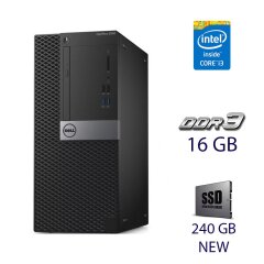 Ігровий ПК Dell OptiPlex 5040 Tower / Intel Core i3-6100 (2 (4) ядра по 3.7 GHz) / 16 GB DDR3 / 240 GB SSD NEW / nVidia GeForce GTX 750 Ti, 2 GB GDDR5, 128-bit / DVD-RW