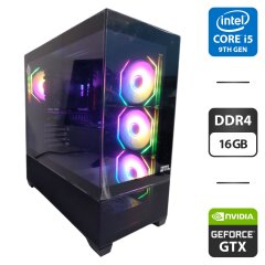 Игровой ПК GTL Gaming Universe Black Tower / Intel Core i5-9500 (6 ядер по 3.0 - 4.4 GHz) / 16 GB DDR4 / 512 GB SSD M.2 + 1000 GB HDD / nVidia GeForce GTX 1660 Ti, 6 GB GDDR6, 192-bit / 500W