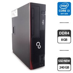 Компьютер Fujitsu Esprimo D556 E90 SFF / Intel Core i3-6100 (2 (4) ядра по 3.7 GHz) / 8 GB DDR4 / 240 GB SSD / Intel HD Graphics 530 / DVD-ROM