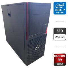 Компьютер Fujitsu Esprimo P720 E90 Tower / Intel Core i7-4770 (4 (8) ядра по 3.4 - 3.9 GHz) / 16 GB DDR3 / 256 GB SSD / AMD Radeon R9 350, 2 GB GDDR5, 128-bit / DVD-ROM
