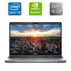 Мобильная рабочая станция Б-класс Dell Precision 3551 / 15.6" (1366x768) TN / Intel Core i5-10400H (4 (8) ядра по 2.6 - 4.6 GHz) / 16 GB DDR4 / 256 GB SSD / nVidia Quadro P620, 4 GB GDDR5, 128-bit / WebCam / HDMI