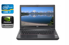 Мобільна робоча станція Б-клас Fujitsu Celsius H780 / 15.6" (1920x1080) IPS / Intel Core i7-8750H (6 (12) ядер по 2.2 - 4.1 GHz) / 16 GB DDR4 / 512 GB SSD / nVidia Quadro P600, 4 GB GDDR5, 128-bit / VGA / WebCam
