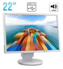 Монитор Б-класс NEC MultiSync EA223WM / 22" (1680x1050) TN / DisplayPort, DVI, VGA, USB, Audio / Встроенные колонки (2x 1W) / VESA 100x100