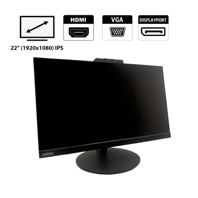 Монитор Lenovo ThinkVision T22v-10 / 22" (1920x1080) IPS / DP, VGA, HDMI Монитор Lenovo ThinkVision T22v-10 / 22" (1920x1080) IPS / DP, VGA, HDMI