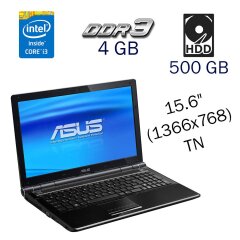 Ноутбук Asus X52N / 15.6" (1366x768) TN / Intel Core i3-330M (2 (4) ядра по 2.13 GHz) / 4 GB DDR3 / 500 GB HDD / Intel HD Graphics / WebCam / DVD-ROM