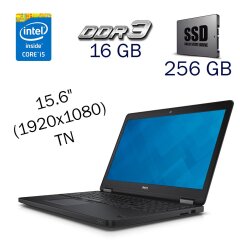 Ноутбук Dell Latitude E5550 / 15.6" (1920х1080) TN / Intel Core i5-5300U (2 (4) ядра по 2.3 - 2.9 GHz) / 16 GB DDR3 / 256 GB SSD / Intel HD Graphics 5500 / WebCam