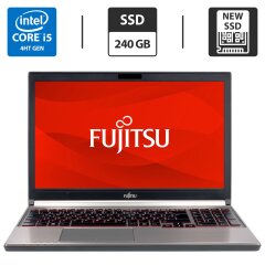 Ноутбук Fujitsu Lifebook E754 / 15.6" (1366x768) TN / Intel Core i5-4210M (2 (4) ядра по 2.6 - 3.2 GHz) / 8 GB DDR3 / 240 GB SSD NEW / Intel HD Graphics 4600 / DVD-ROM + Беспроводная мышка в подарок 