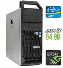 Робоча станція Lenovo ThinkStation S30 Tower / Intel Xeon E5-1650 (6 (12) ядер по 3.2 - 3.8 GHz) / 64 GB DDR3 / no HDD / nVidia Quadro 4000, 2 GB GDDR5, 256-bit / 610W / DVI / DisplayPort