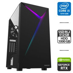 Сборка под заказ: новый игровой ПК Gamdias Argus E4 Black Tower / Intel Core i5-10400F (6 (12) ядер по 2.9 - 4.3 GHz) / 16 GB DDR4 / 512 GB SSD M.2 + 1000 GB HDD / nVidia GeForce RTX 3060, 12 GB GDDR6, 192-bit / HDMI / 750W