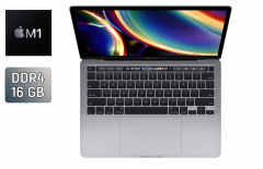 Ультрабук Apple MacBook Pro 13 (2020) / 13.3" (2560x1600) IPS / Apple M1 (8 ядер по 2.1 - 3.2 GHz) / 16 GB DDR4 / 256 GB SSD / Apple M1 Graphics / WebCam / True Tone / Touch Bar / Touch ID / Space Gray