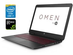 Игровой ноутбук Б-класс HP Omen 15-ax243dx / 15.6" (1920x1080) IPS / Intel Core i7-7700HQ (4 (8) ядра по 2.8 - 3.8 GHz) / 8 GB DDR4 / 256 GB SSD NVMe / nVidia GeForce GTX 1050, 4 GB GDDR5, 128-bit / WebCam