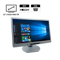 Монитор Philips 221B3L / 22" (1920x1080) TN / DVI, VGA, USB-Hub, Audio + Кабель питания