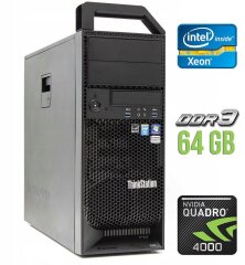 Робоча станція Lenovo ThinkStation S30 Tower / Intel Xeon E5-1650 (6 (12) ядер по 3.2 - 3.8 GHz) / 64 GB DDR3 / 500 GB HDD / nVidia Quadro 4000, 2 GB GDDR5, 256-bit / 610W / DVI / DisplayPort