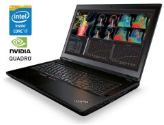 Мобільна робоча станція Lenovo ThinkPad P71 / 17.3" (1920x1080) IPS / Intel Core i7-7700HQ (4 (8) ядра по 2.8 - 3.8 GHz) / 16 GB DDR4 / 512 GB SSD / nVidia Quadro M620, 2 GB GDDR5, 128-bit / WebCam / Win 10 Pro