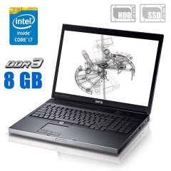 Мобильная рабочая станция Dell Precision M6500 / 17" (1920x1200) TN / Intel Core i7-720QM (4 (8) ядра по 1.6 - 2.8 GHz) / 8 GB DDR3 / 180 GB SSD + 500 GB HDD / nVidia Quadro FX 2800M, 1 GB GDDR3, 256-bit / DVD-RW
