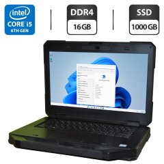 Защищенный ноутбук Dell Latitude 5414 Rugged / 14" (1366x768) TN / Intel Core i5-6300U (2 (4) ядра по 2.4 - 3.0 GHz) / 16 GB DDR4 / 1000 GB SSD / Intel HD Graphics 520 / WebCam / Wi-Fi / Bluetooth / Windows 11 Pro + Оригинальный блок питания