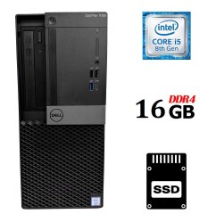 Компьютер Dell OptiPlex 7060 Tower / Intel Core i5-8500 (6 ядер по 3.0 - 4.1 GHz) / 16 GB DDR4 / 120 GB SSD / Intel UHD Graphics 630 / 260W / DVD-RW / USB 3.1 / DisplayPort