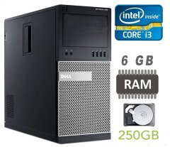 Dell OptiPlex 790 Tower / Intel Core i3-2120 (2 (4) ядра по 3.3 GHz) / 6 GB DDR3 / 250 GB HDD
